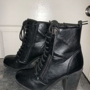 Black combat boots